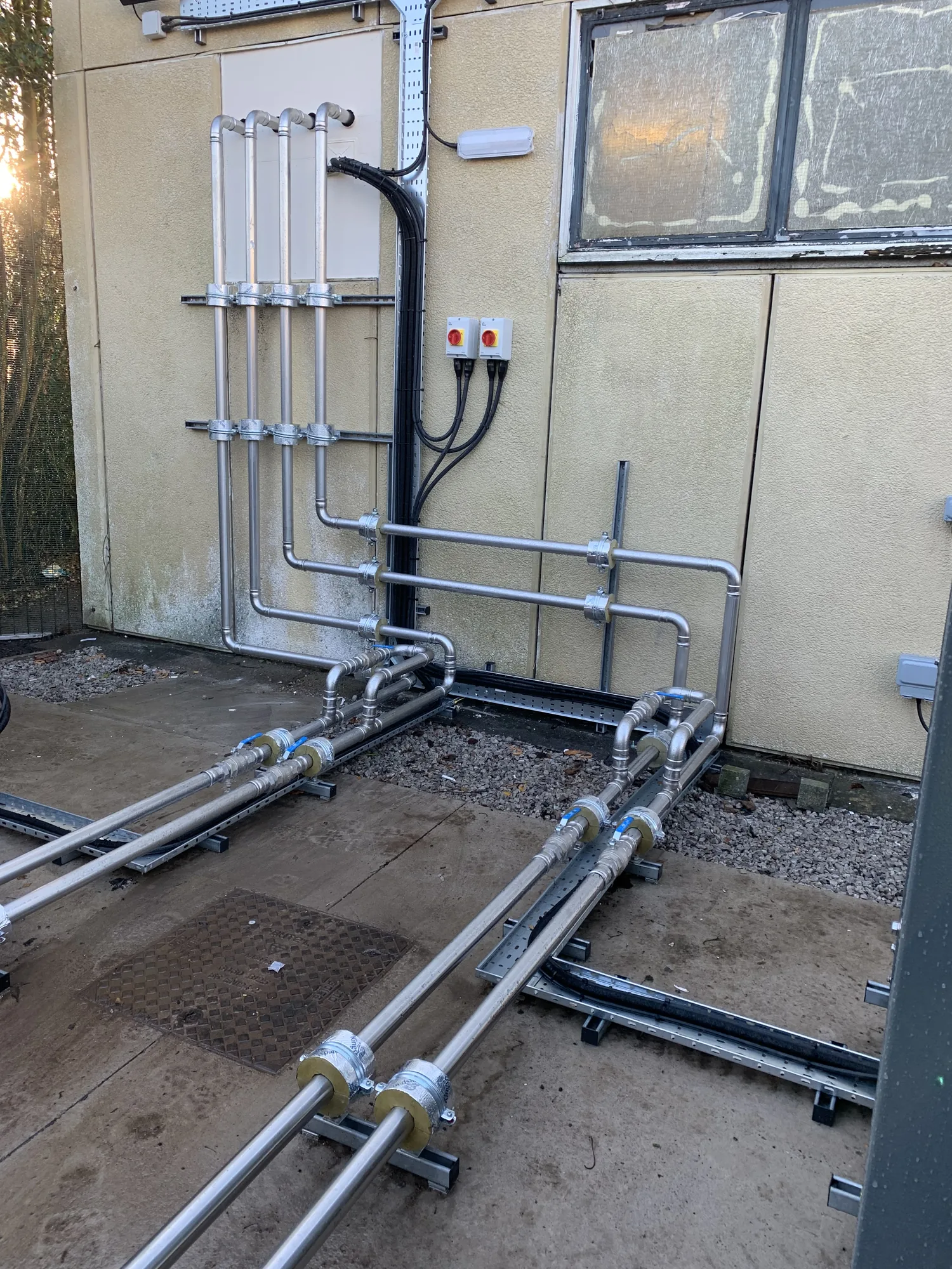Commercial plant room pipework